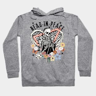 "Read in Peace" Skeleton Reading Hoodie